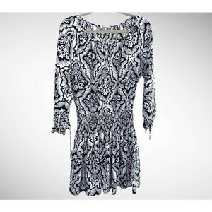 Juicy Couture Naive Bouquet Dress in Black and White Size S